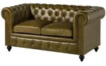 Massivmoebel24 Sofa, Gr&uuml;n, Leder, 2-Sitzer, Rechteckig, 162x75x82 cm,...