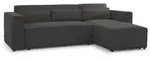 Fun M&ouml;bel Ecksofa, Schwarz, Textil, Ottomane rechts, 260x173 cm, Wohnzimmer,...