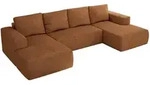 MKS Wohnlandschaft, Orange, Kunststoff, 5-Sitzer, U-Form, 334x91x163 cm,...