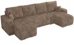 MKS Wohnlandschaft, Braun, Metall, 5-Sitzer, U-Form, 320x86x147 cm, Wohnzimmer, Sofas