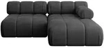 Altdecor Ecksofa, Schwarz, Textil, 4-Sitzer, L-Form, 190x160 cm, Wohnzimmer,...