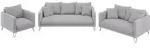 S-Style Sitzgarnitur, Hellgrau, Textil, Echtholz,Buche, Birke, 6-Sitzer,...
