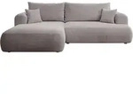Selsey Ecksofa, Hellgrau, Textil, 4-Sitzer, Ottomane links, L-Form,L-Form,...