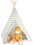 Relaxdays Kinderzelt, Mehrfarbig, Textil, Holz, 115x115 cm, Spielzeug,...