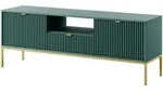 Masseno Lowboard, Hellgr&uuml;n, Gold, Holzwerkstoff, 1 Schubladen, 154x56x39 cm,