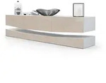 Vladon Lowboard, Sand, Holzwerkstoff, 178x48x39 cm, Wohnzimmer, Wohnw&auml;nde,