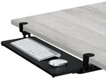 Relaxdays Tastaturablage, Schwarz, Holzwerkstoff, Metall, Textil, 78x11x24 cm,