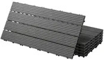 ECD-Germany Terrassenfliese, Anthrazit, Holzwerkstoff, wetterfest-Zonen, Rechteckig,
