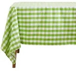 Homescapes Tischdecke, Gr&uuml;n, Textil, Kariert, Rechteckig, 137x228 cm,...