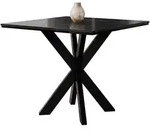 Mirjan24 Esstisch, Schwarz, Metall, Marmor Optik, Quadratisch,Quadratisch,...