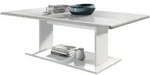 Vladon Couchtisch, Wei&szlig; Hochglanz, Holzwerkstoff, 120x40x70 cm, Wohnzimmer,