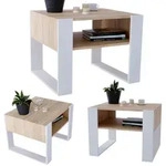 CraftPAK Couchtisch, Sonoma Eiche, Wei&szlig;, Holzwerkstoff, Rechteckig,Rechteckig,