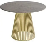 WFL Group Esstisch, Dunkelgrau, Metall, 10-Sitzer, Rund,Rund, 196x76x120 cm,