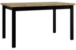 Mirjan24 Esstisch, Eiche Artisan, Schwarz, Holz, Rechteckig,Rechteckig,...