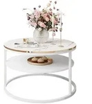 Lookway Couchtisch, Wei&szlig;, Holzwerkstoff, 70x49x70 cm, Wohnzimmer,...