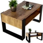 CraftPAK Couchtisch, Nussbaum, Schwarz, Holzwerkstoff, Rechteckig,Rechteckig,