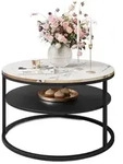 Lookway Couchtisch, Schwarz, Wei&szlig;, Holzwerkstoff, 70x49x70 cm, Wohnzimmer,