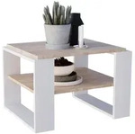CraftPAK Couchtisch, Sonoma Eiche, Wei&szlig;, Holzwerkstoff, Rechteckig,Rechteckig,