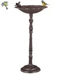 Relaxdays Vogeltr&auml;nke, Braun, Metall, 37.5x74.5x35 cm, Gartenzubeh&ouml;r, Gartendeko