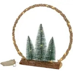 ECD-Germany Led, Natur, Holz, 45x45x9.5 cm, Dekoration, Weihnachtsdekoration