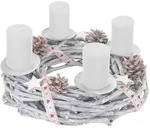 MCW Adventskranz, Wei&szlig;, Holz, 8 cm, Dekoration, Weihnachtsdekoration, Adventskr&auml;nze