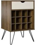 Mid.you Weinregal Conrad, Eiche, Dunkelbraun, Metall, Holzwerkstoff, 1...