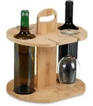 Relaxdays Weinhalter, Hellbraun, Holz, 30x30.5x25 cm, Wohnzimmer, Regale, Weinregale