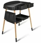 BabyGo Wickeltisch, Schwarz, Holz, Echtholz,Buche, 62x81x88 cm, Babym&ouml;bel,