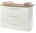 Roba Wickelkommode, Wei&szlig;, Holzwerkstoff, 3 Schubladen, Rechteckig, 119x103x77.5 cm,
