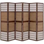 Homestyle4u Paravent, Braun, Holz, 264x175x2 cm, Wohnzimmer, Raumteiler & Paravents,