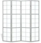 Homestyle4u Paravent, Grau, Holz, 176x179x2 cm, Wohnzimmer, Raumteiler &...