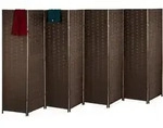 Relaxdays Paravent, Braun, Papier, Holz, 320x170x2 cm, Wohnzimmer, Raumteiler &
