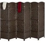 Relaxdays Paravent, Braun, Papier, Holz, 240x170x2 cm, Wohnzimmer, Raumteiler &