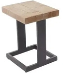 MCW Sitzhocker, Braun, Schwarz, Holz, 36x48x32 cm, Wohnzimmer, Hocker