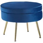 Livetastic Hocker, Dunkelblau, Metall, rund, 41 cm, Wohnzimmer, Hocker, Sitzhocker