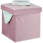 Relaxdays Hocker, Rosa, Holzwerkstoff, Textil, 38x38x38 cm, Wohnzimmer, Hocker