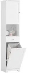 SoBuy Hochschrank, Wei&szlig;, Holzwerkstoff, 40x180x38 cm, Badezimmer,