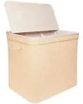 Relaxdays W&auml;schekorb, Hellbraun, Holz, Textil, Holzwerkstoff, 67x61x44 cm,