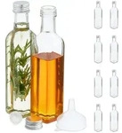 Relaxdays Flaschen, Transparent, Glas, Metall, 4.5x22x4.5 cm, Tischkultur &