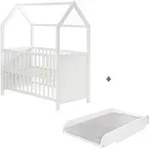 Roba Hausbett, Wei&szlig;, Holzwerkstoff, Rechteckig, 60x120 cm, Kinder- & Jugendzimmer,