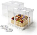 Relaxdays Tortenbox, Transparent, Kunststoff, Wellpappe, Textil, 30x20x30 cm, Backen,