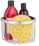 Relaxdays Duschablage, Silber, Metall, 16x11.5x16 cm, Badezimmer, Baden & Duschen,