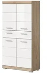 Inn.Furn Midischrank, Wei&szlig; Hochglanz, Eiche, Kunststoff, Nachbildung, Uni, Holz