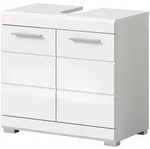 Inn.Furn Waschbeckenunterschrank, Wei&szlig; Hochglanz, Kunststoff, Nachbildung, Uni, 1