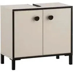 Mid.you Waschbeckenunterschrank Edda, Creme, Beige, Metall, 1 F&auml;cher, 65.1x59.1x33.0