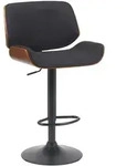 CLP Barhocker, Schwarz, Walnuss, Metall, 55x93x51 cm, Esszimmer, Barm&ouml;bel, Barhocker