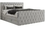 MKS Boxspringbett, Hellgrau, Textil, 2-Sitzer, H4, Rechteckig, 180x200 cm,