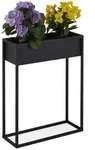 Relaxdays Blumenst&auml;nder, Schwarz, Metall, 55x70x20 cm, Gartenzubeh&ouml;r, Blument&ouml;pfe