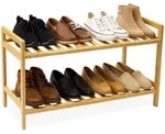 Relaxdays Schuhregal, Hellbraun, Holz, 69x40x27 cm, Garderobe, Schuhaufbewahrung,