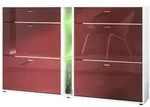 Vladon Schuhschrank, Bordeaux, Holzwerkstoff, 155.5x95x28 cm, Garderobe,